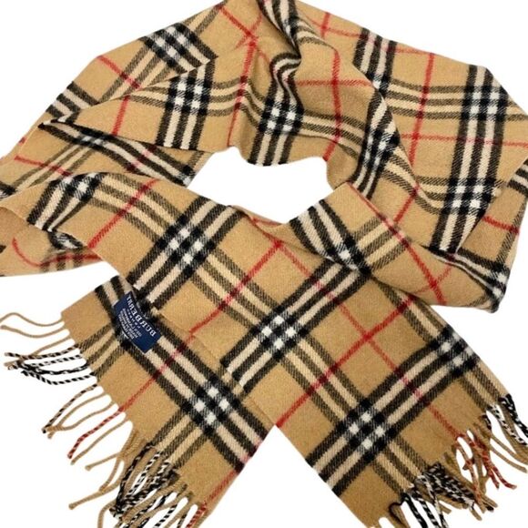🌺BURBERRY Nova Check Lambswool Scarf Beige - Picture 1 of 10